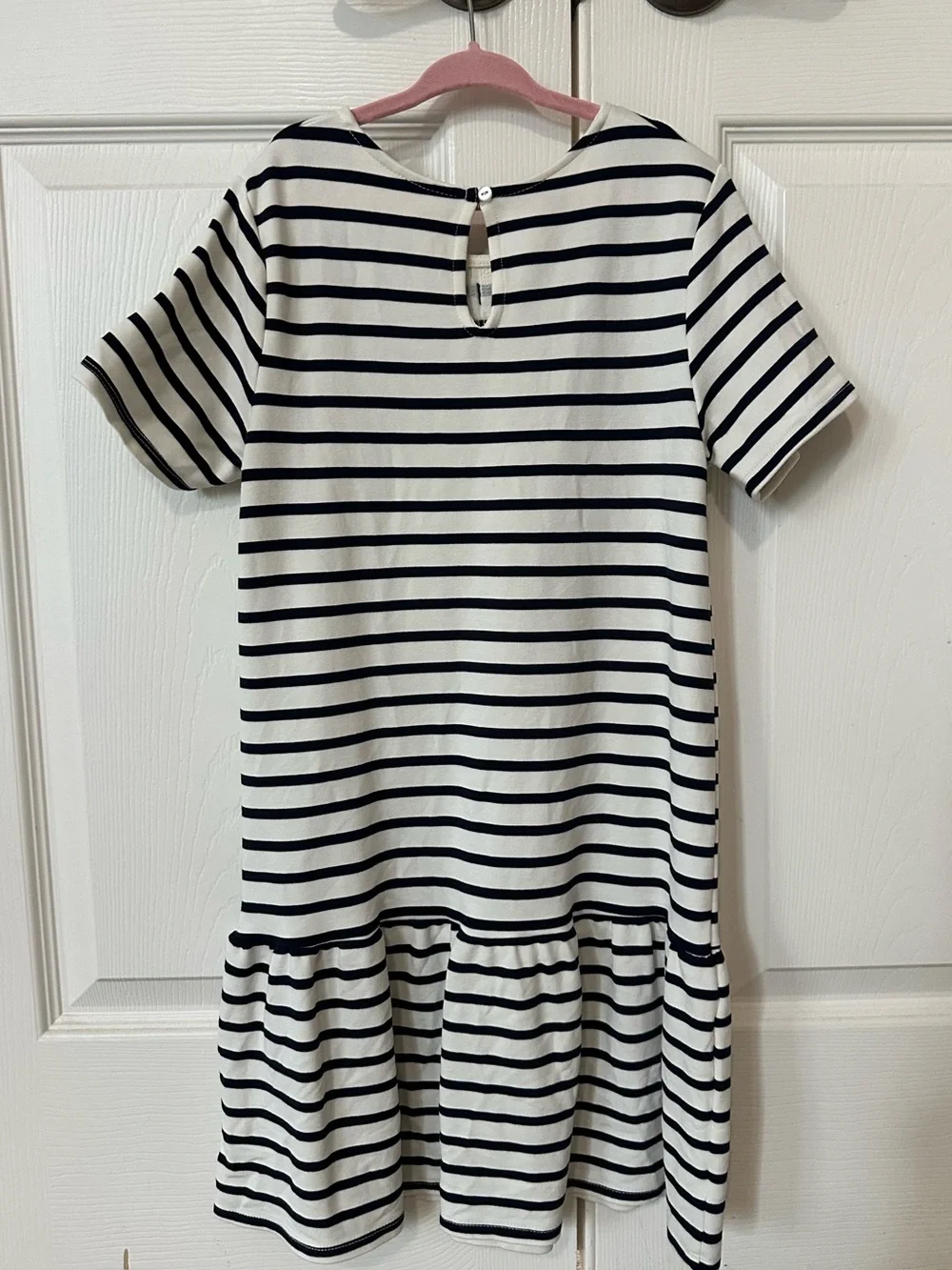 H&M - Navy & White Striped Bow-Accent Dress